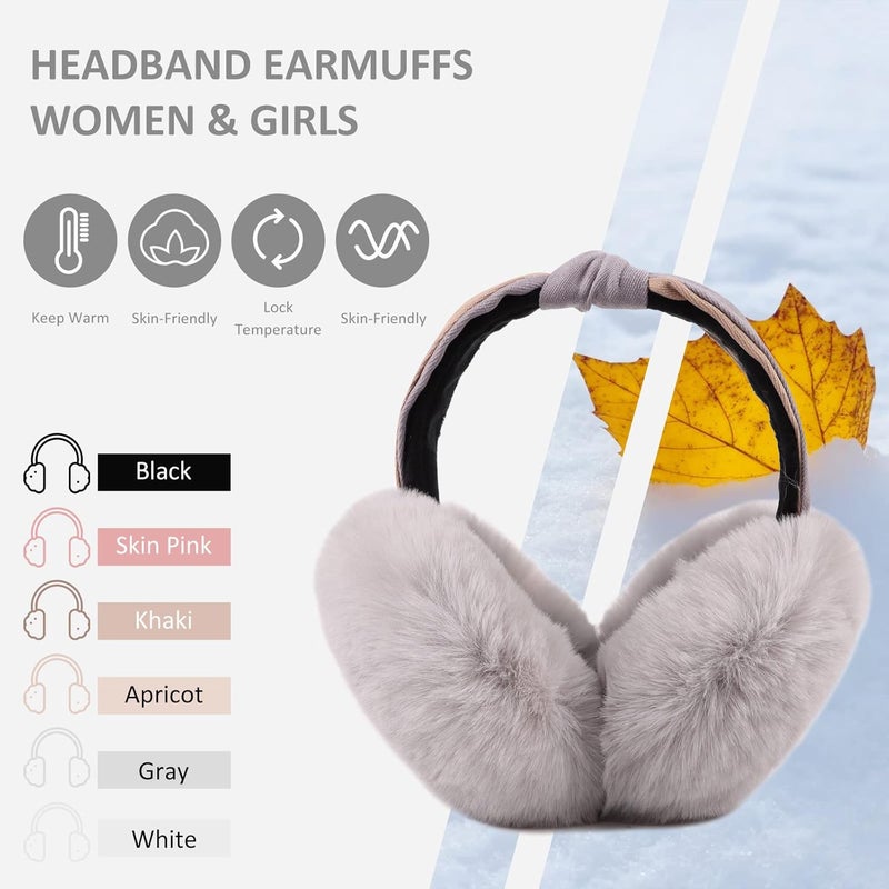 Peecabe Winter Women Earmuffs Faux Fur Girls Ear muffs Warm Unisex Kids Ear Covers Foldable Outdoor Boy Ear Warmers for Women - Image 2